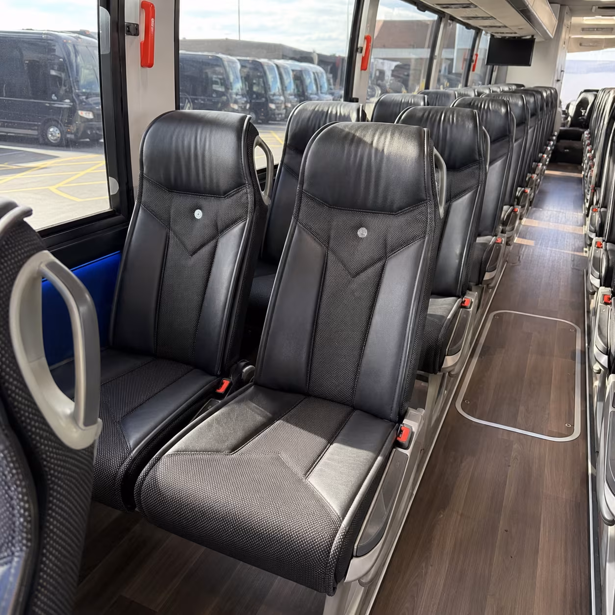 56 passenger charter bus inside