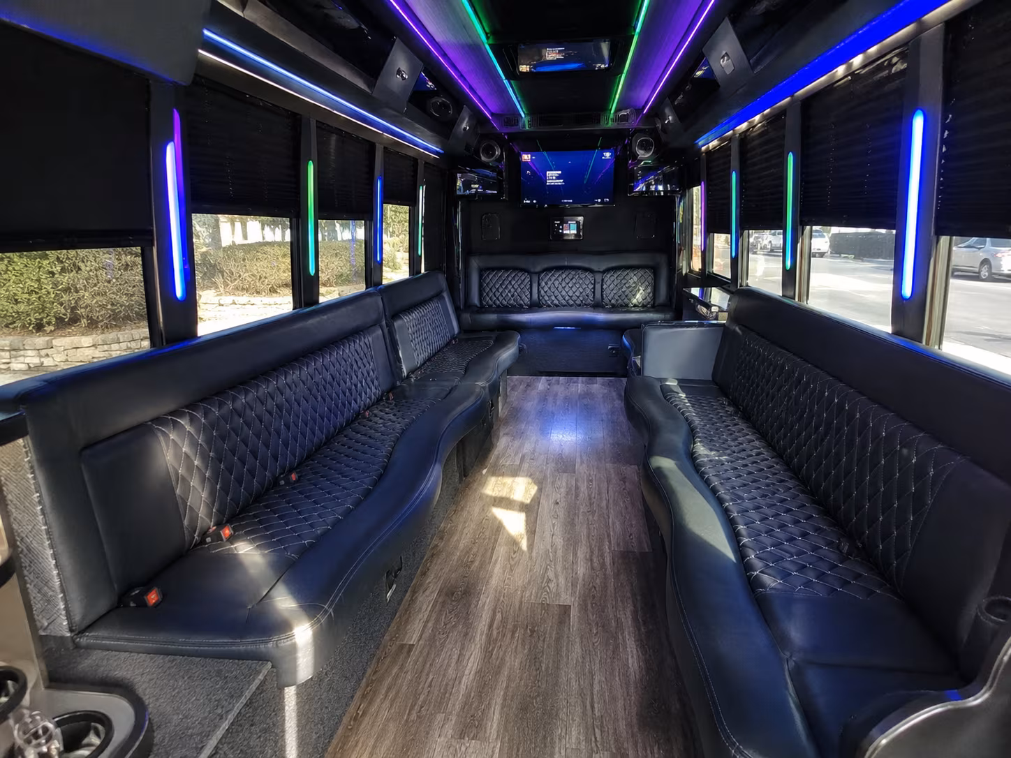 santa clarita 15 passenger party bus interior