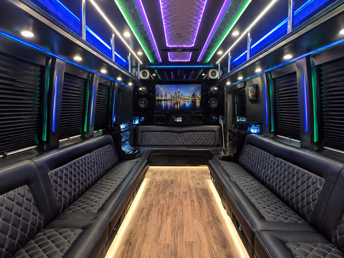 santa clarita 25 passenger party bus interior