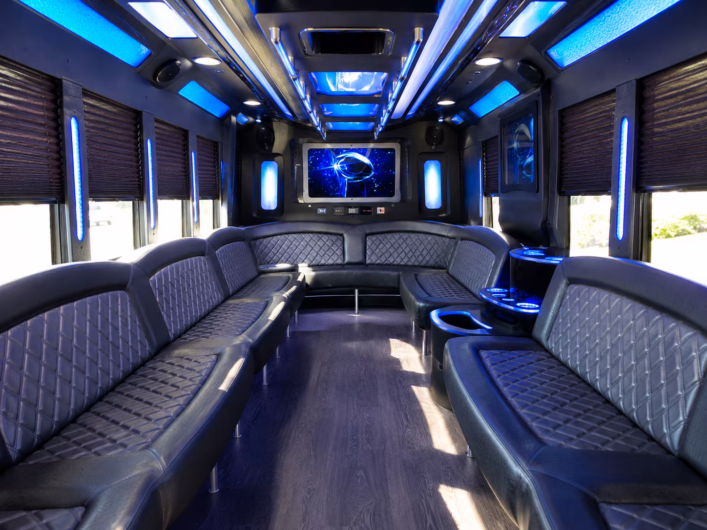 santa clarita 28 passenger party bus inside