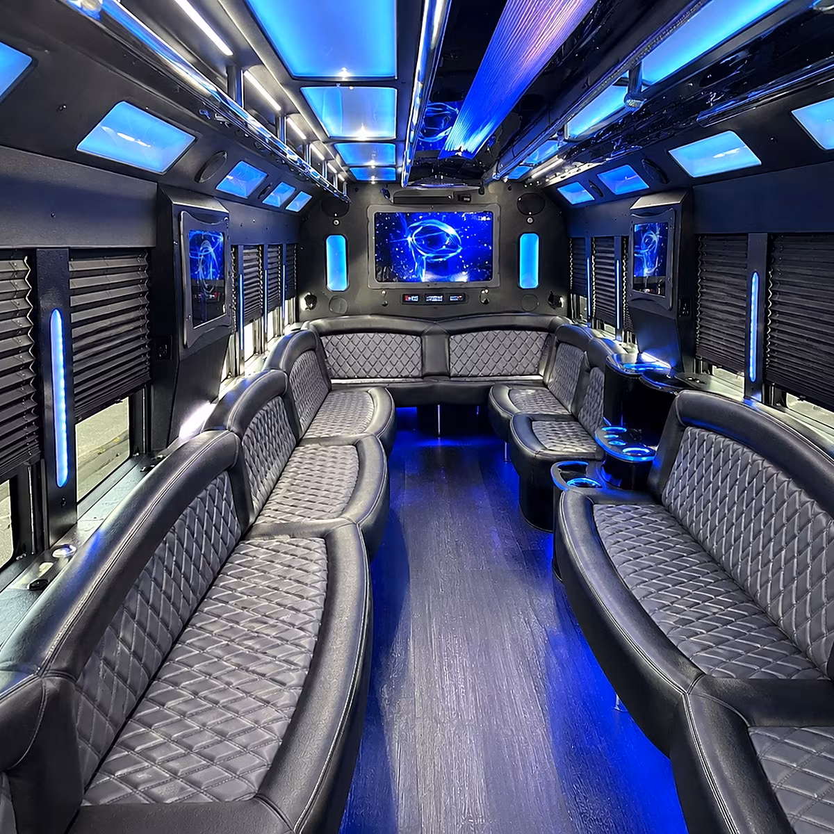 santa clarita 50 passenger party bus interior