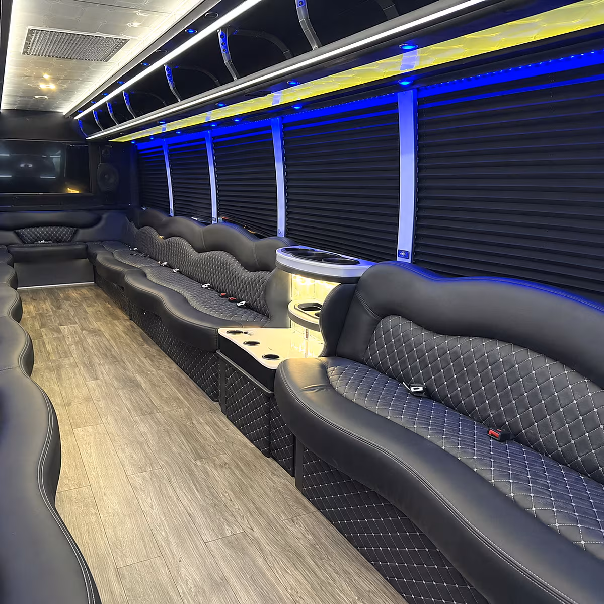 santa clarita party bus rental interior